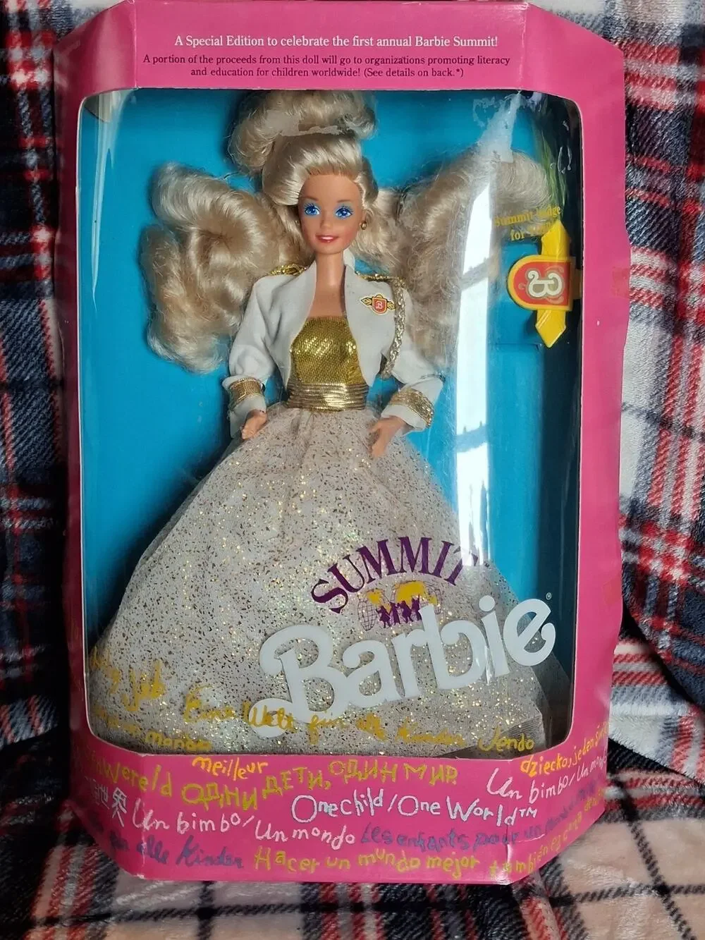 1990 Summit Barbie White and Gold Gown New in Box 1st Annual Special Edition